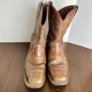 Rocky Men Work Boots Sz 8 Brown Western Ranch Farm Pull On ASTM F2413-11 Cowboy